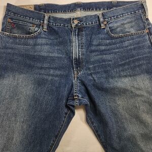 Polo Ralph Lauren Authentic Men's 40x30 Blue Denim Bootcut Jeans Solid 5-Pocket